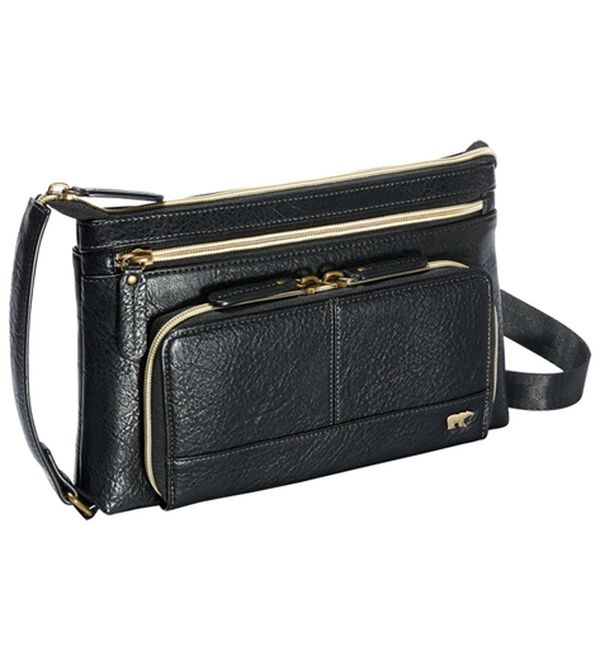 「＜ゴールデンベア＞多機能で便利なコンパクトショルダー（メンズショルダーバッグ）」｜ブラック