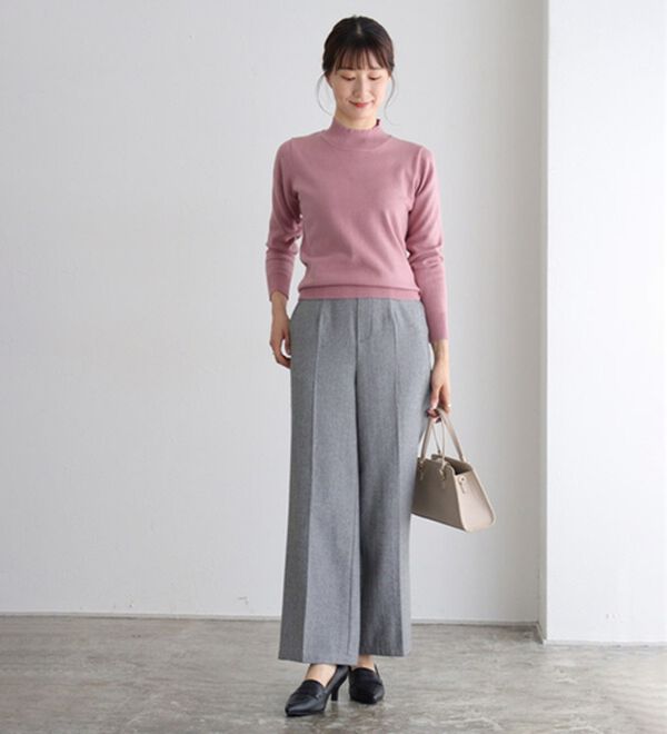 Pierrot（ピエロ）の「【Ｍ～３Ｌ】プレミアムカシミヤタッチハイネックニット（ニット・セーター）」｜詳細画像