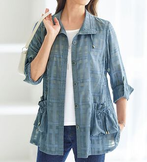 BELLUNA（ベルーナ）の「シアーチェック素材ベーシックジャケット（その他ジャケット）」｜詳細画像