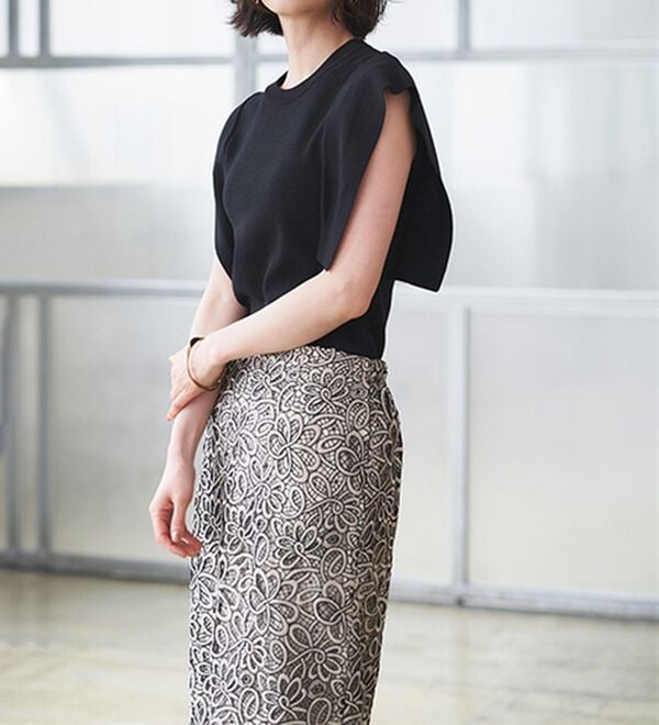 RANAN（ラナン）の「ひんやり！スクエアスリーブサマーニット（ニット・セーター）」｜詳細画像