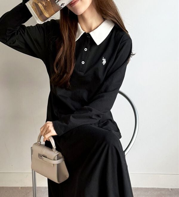 GeeRA（ジーラ）の「【U.S. POLO ASSN.】ポロ衿カットソーワンピース（その他ワンピース）」｜詳細画像