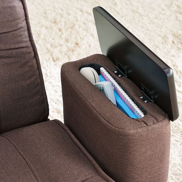 「木肘収納付リクライニング回転座椅子（座椅子）」｜詳細画像