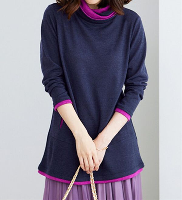 BELLUNA（ベルーナ）の「衿デザイン配色チュニック（チュニック）」｜詳細画像