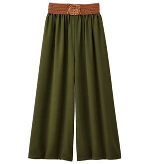 RANAN（ラナン）の「ウエストデザインパンツ（フルレングスパンツ）」｜カーキ