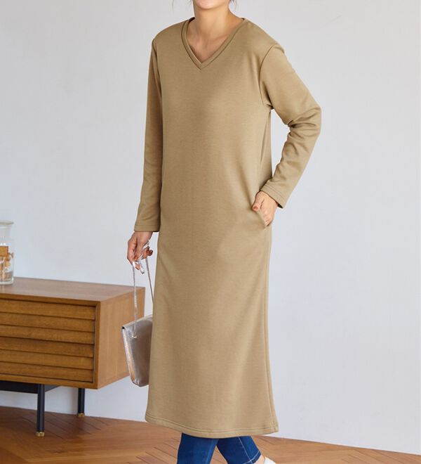 alotta（アロッタ）の「【蓄熱保温】あったか裏ファーロングワンピ（ロングワンピース）」｜詳細画像