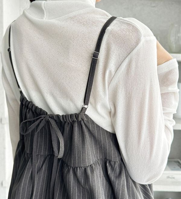 GeeRA（ジーラ）の「セットアップ風プリーツビスチェキャミサロペ（オールインワン）」｜詳細画像