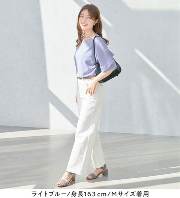 alotta（アロッタ）の「【４つの機能付】ひんやりフリル袖ブラウスＴシャツ（ブラウス）」｜詳細画像