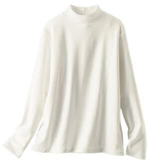 BELLUNA（ベルーナ）の「《ＨｕｇＲｅａｍコットン》裏起毛暖かハイネックプルオーバー（カットソー）」｜ホワイト