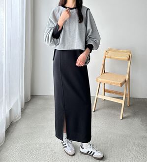 GeeRA（ジーラ）の「配色裏毛スウェットセットアップワンピース（カットソーワンピース）」｜詳細画像