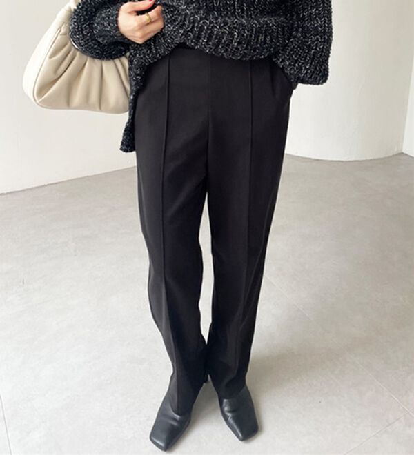 GeeRA（ジーラ）の「ウールライクピンタックストレートパンツ（ワイドパンツ・ガウチョ）」｜詳細画像