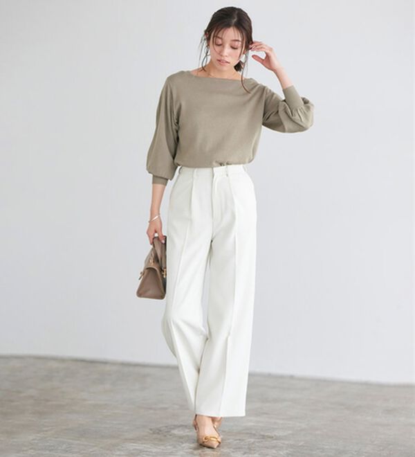 Pierrot（ピエロ）の「【選べるネック】シルクタッチバルーンニット（ニット・セーター）」｜詳細画像