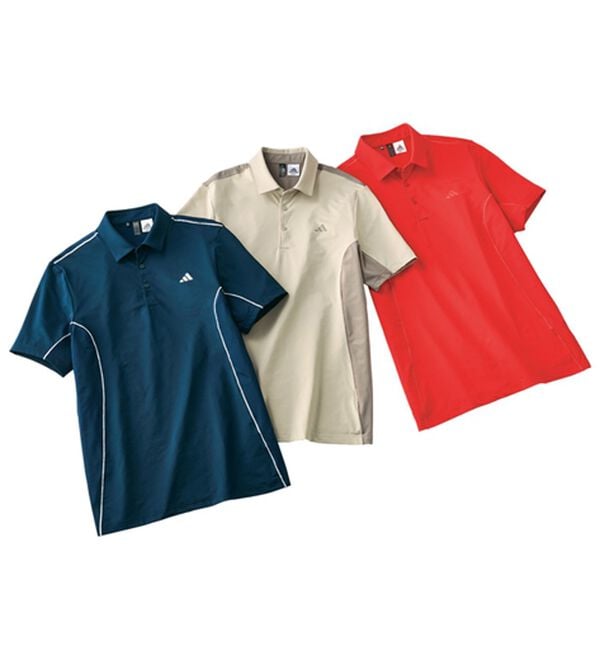 「＜アディダス＞ファブリックミックスバックメッシュ半袖シャツ（メンズゴルフウェア）」｜詳細画像