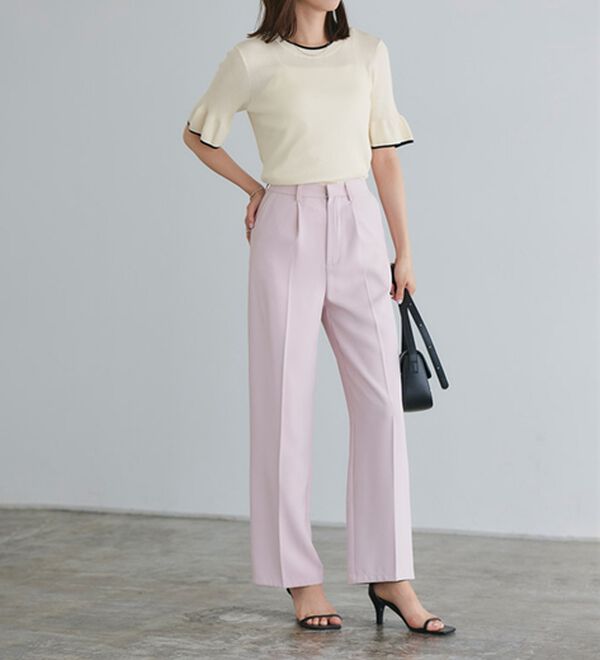 Pierrot（ピエロ）の「【接触冷感】配色デザインフレアニット（ニット・セーター）」｜詳細画像