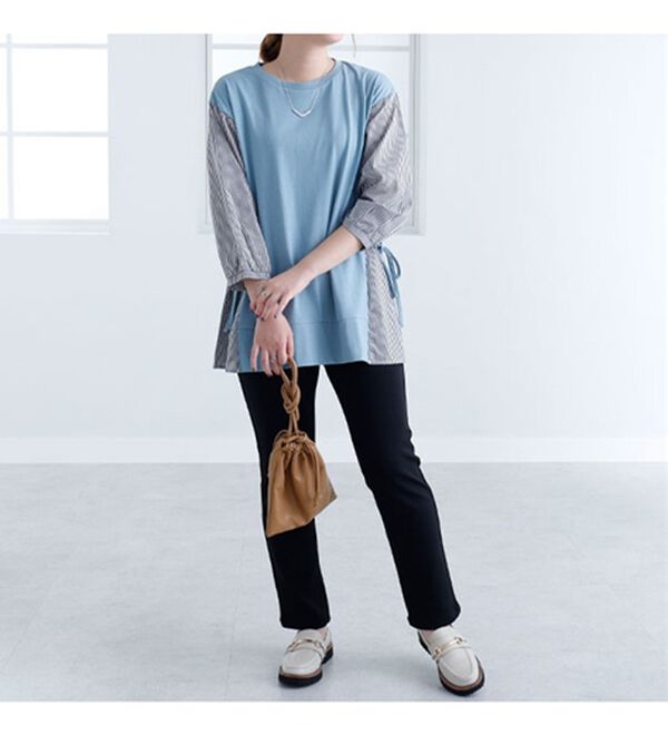 BELLUNA（ベルーナ）の「サイドリボン使い切替チュニック（チュニック）」｜詳細画像