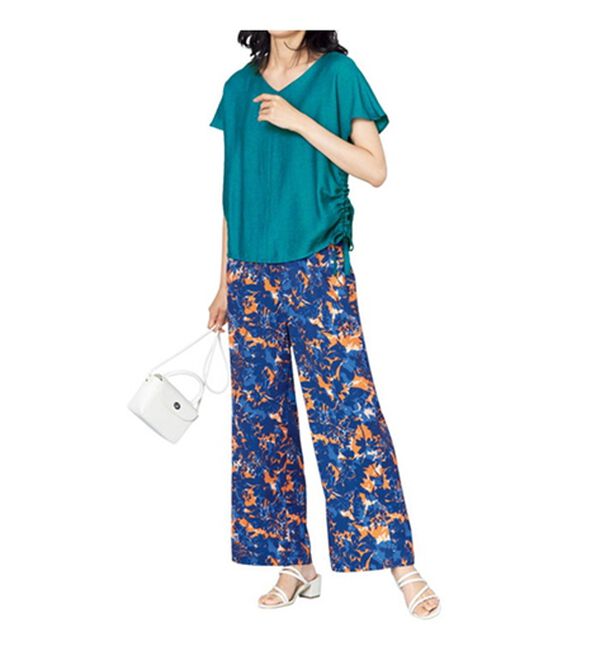 VINNO（ヴィノ）の「麻調素材ブラウス＆パンツセットアップ（セットアップ）」｜詳細画像