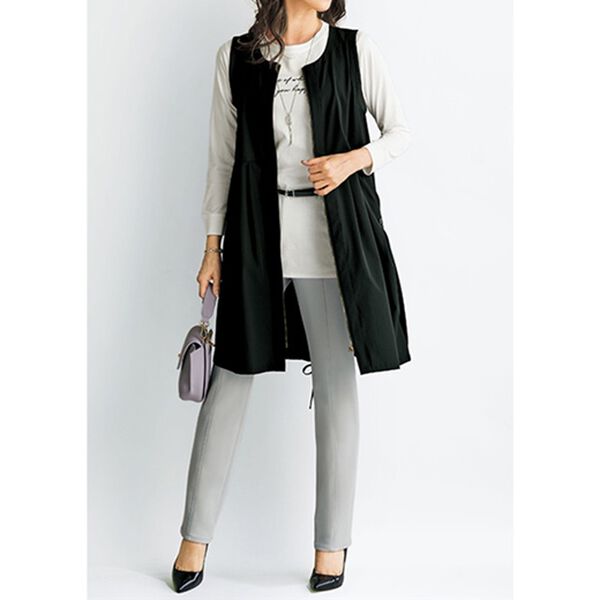 BELLUNA（ベルーナ）の「ハイテンション素材切替２ｗａｙジャンパードレス（チュニック）」｜詳細画像