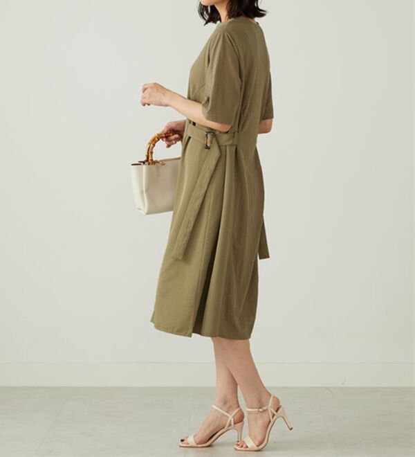 BELLUNA（ベルーナ）の「サイドバックル異素材切替ワンピース（その他ワンピース）」｜詳細画像