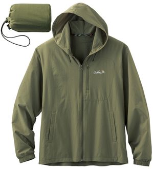 「＜アーノルド　パーマー＞シアサッカーポケッタブルパーカー（メンズパーカー）」｜カーキ