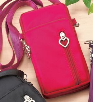 「はっ水加工の多機能携帯ポーチ（ポーチ）」｜ピンク