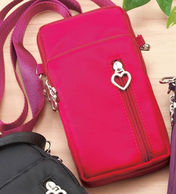 「はっ水加工の多機能携帯ポーチ（ポーチ）」｜ピンク