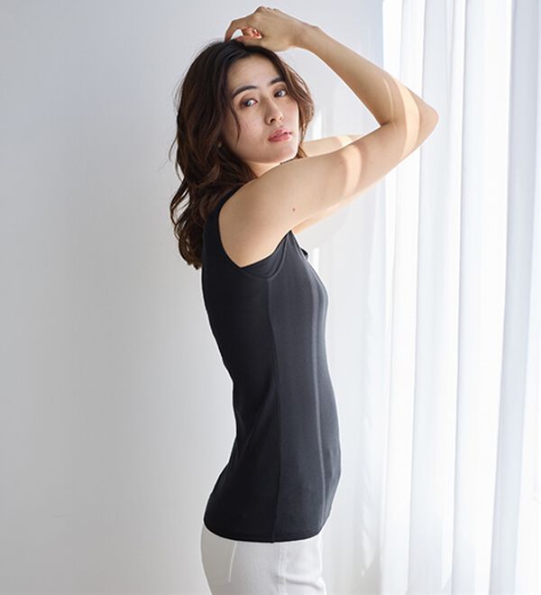 LAVIENNE（ラヴィエンヌ）の「【汗かきさん必見！】涼感サラッと快適汗取りタンクトップインナー＜さらりラボ＞（肌着・インナーウェア）」｜詳細画像