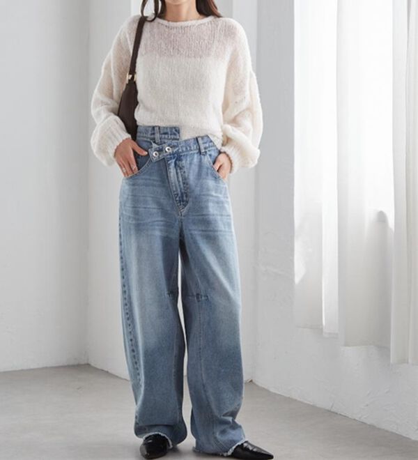 RANAN（ラナン）の「クロスウエストカーブデニム（フルレングスパンツ）」｜詳細画像