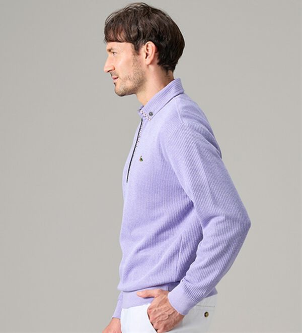 「＜デコイ＞衿デザイン杢調トレーナー（メンズトレーナー）」｜詳細画像