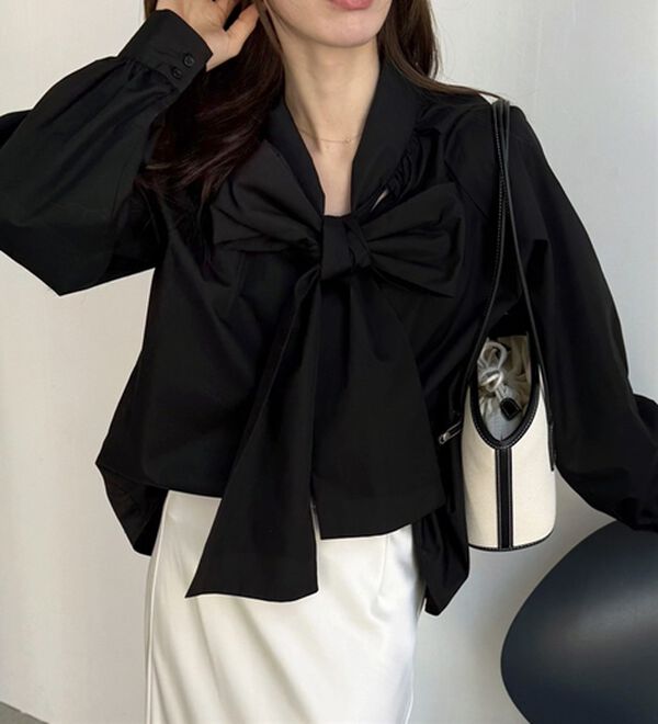 GeeRA（ジーラ）の「ボリュームボウタイブラウス（ブラウス）」｜詳細画像