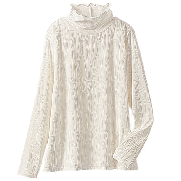 BELLUNA（ベルーナ）の「インナーで色差しジャカードプルオーバー（カットソー）」｜詳細画像