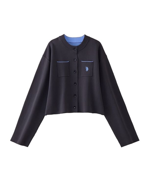 RANAN（ラナン）の「＜U.S.POLO ASSN.＞Ｗフェイスバイカラーカーディガン（ニットカーディガン）」｜詳細画像