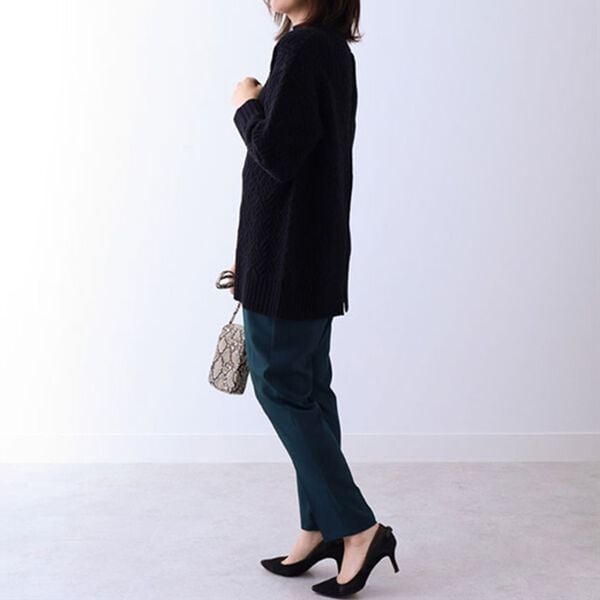 BELLUNA（ベルーナ）の「ヘリンボン柄ハイネックニットプルオーバー（ニット・セーター）」｜詳細画像