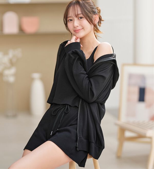 YU'NOW（ユナウ）の「ワッフルルームウェア３点セット（パジャマ・ルームウェア）」｜詳細画像