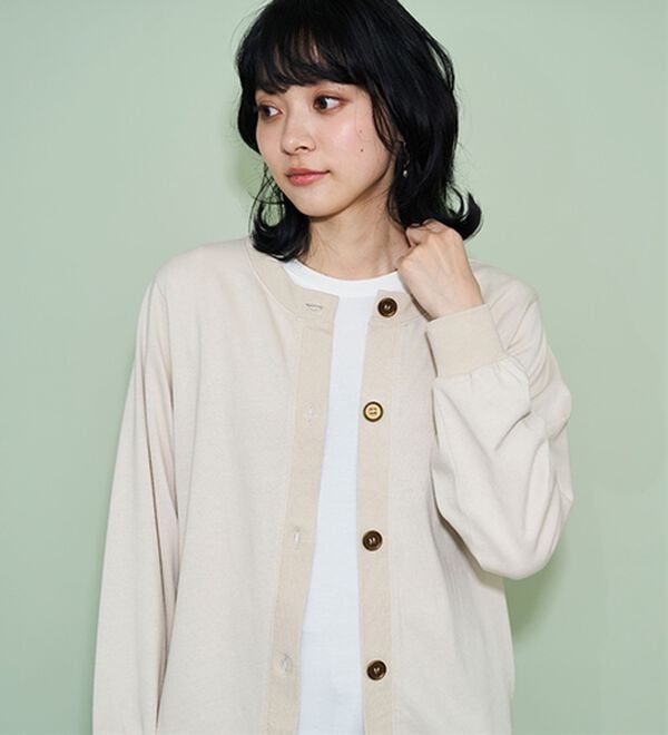 BELLUNA（ベルーナ）の「綿１００％リブ使いカーディガン（その他カーディガン）」｜詳細画像