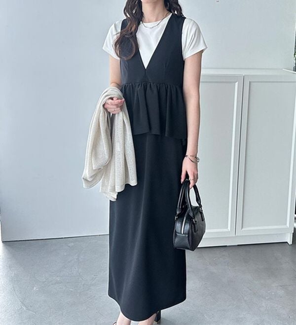 GeeRA（ジーラ）の「楽ちん！ペプラムジャンパースカート（ジャンパースカート）」｜詳細画像