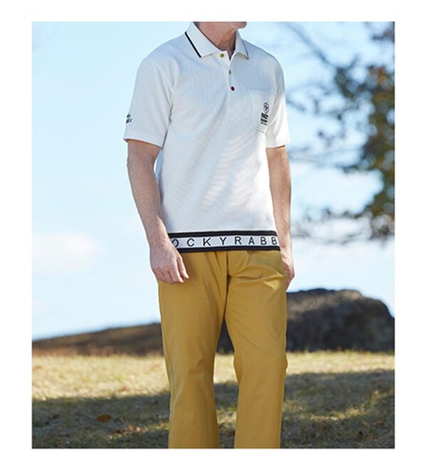 「【２色組】＜ロッキーラビット＞裾リブデザインポロシャツ（メンズポロシャツ）」｜詳細画像