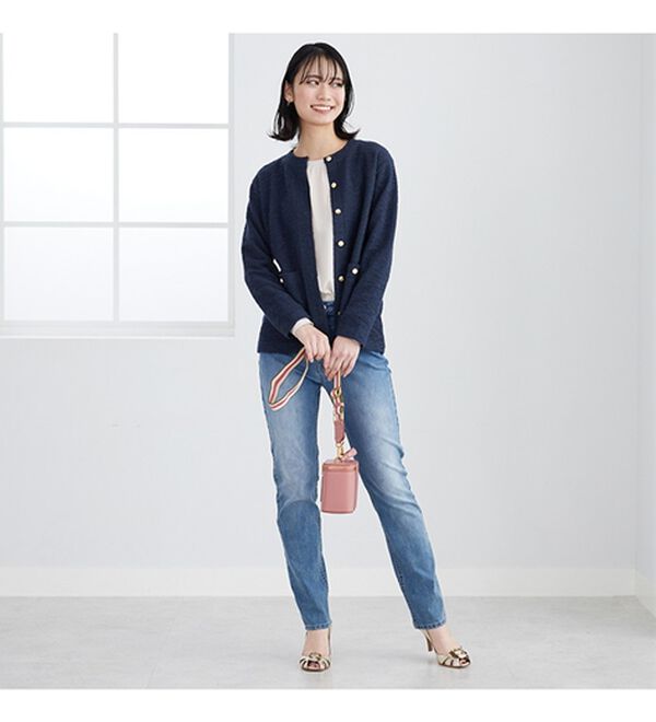 BELLUNA（ベルーナ）の「ラクなのにきちんと見え！カットツイード素材カーディガン（その他カーディガン）」｜詳細画像