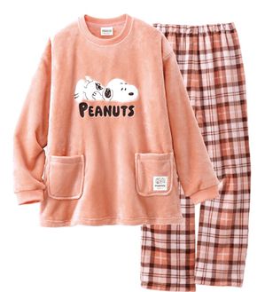 LAVIENNE（ラヴィエンヌ）の「＜ＰＥＡＮＵＴＳ＞ふわもこフリースパジャマ（パジャマ・ルームウェア）」｜ピンク&times;チェック