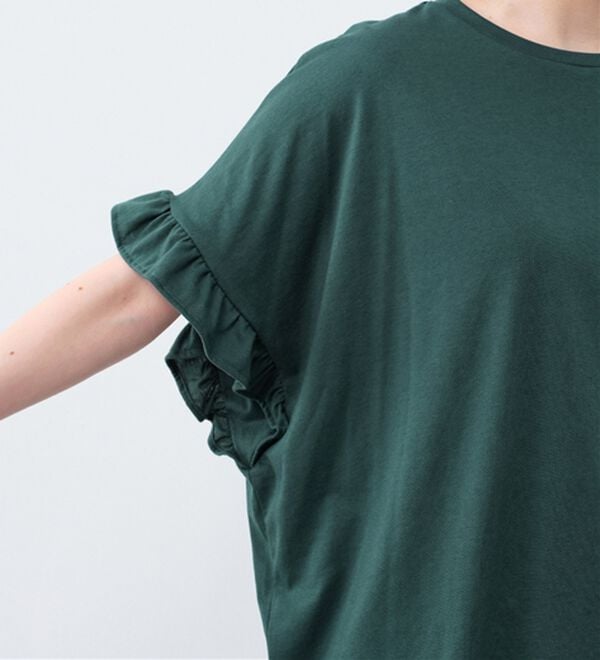 Viola e Viola（ヴィオラ エ ヴィオラ）の「サラリ綿混フリル袖Tシャツ（カットソー）」｜詳細画像