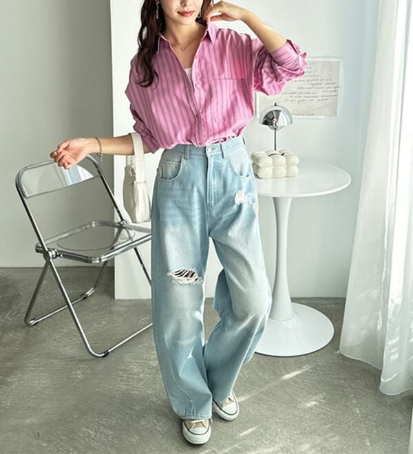 GeeRA（ジーラ）の「アソート柄オーバーサイズシャツ（シャツ）」｜詳細画像