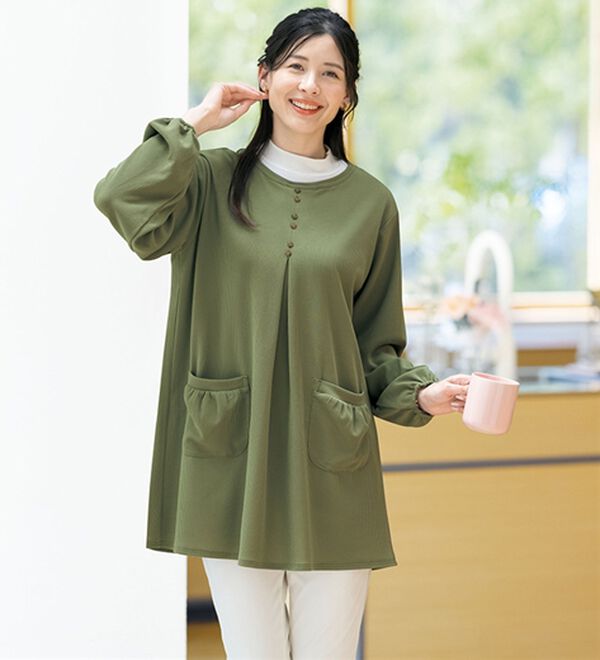 ルフラン（ルフラン）の「【３色組】大活躍！のびラク５スターかっぽう（チュニック）」｜詳細画像