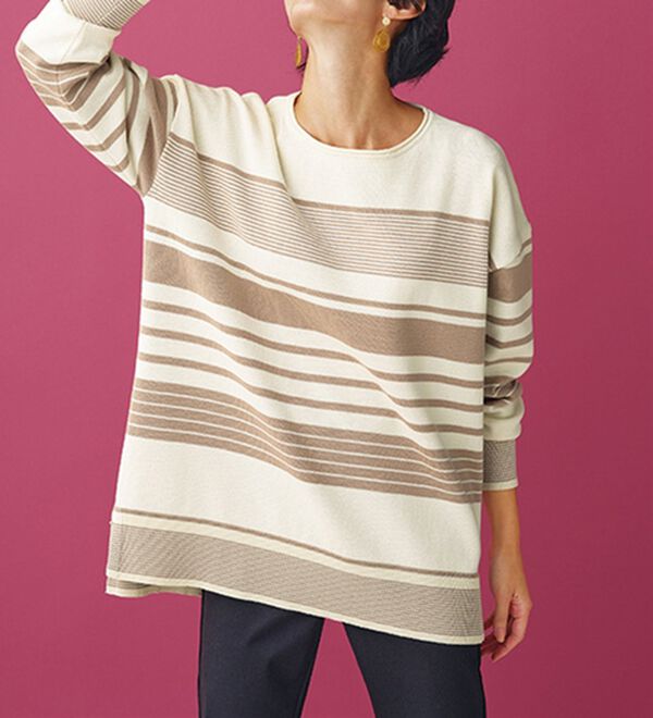 BELLUNA（ベルーナ）の「＜Ｇｌｏｓｓｙ　Ｃｏｔｔｏｎ＞ドルマンニットプルオーバー（ニット・セーター）」｜詳細画像