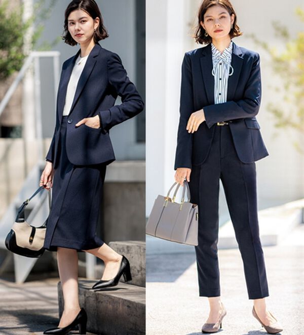 GeeRA（ジーラ）の「【ジャケット+2ボトム】洗えるストレッチ！ジャケット＆ブラウス＆パンツ＆スカートスーツセット（パンツスーツ）」｜詳細画像