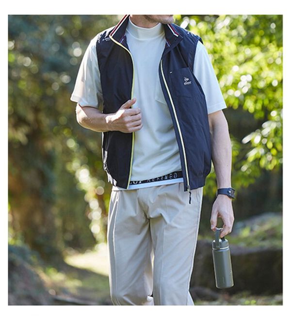 「＜ダンロップ・リファインド＞すっきり羽織れるスポーティベスト（メンズベスト）」｜詳細画像