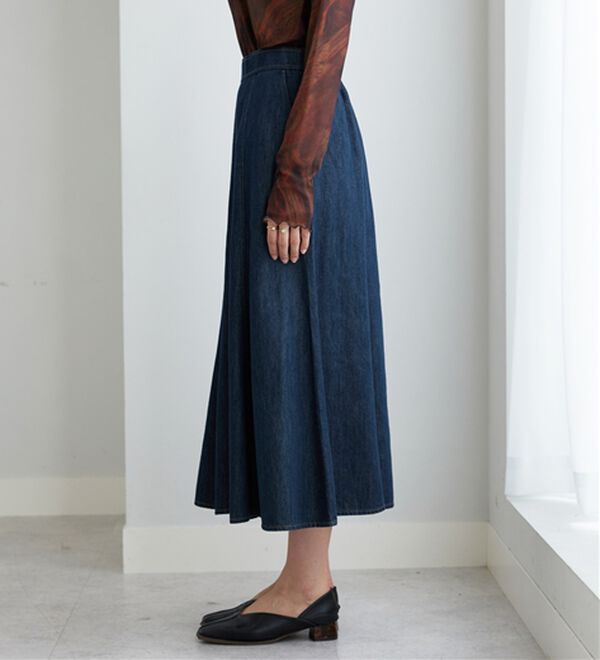 BELLUNA（ベルーナ）の「やわらかデニム素材フレアースカート（ロングスカート）」｜詳細画像