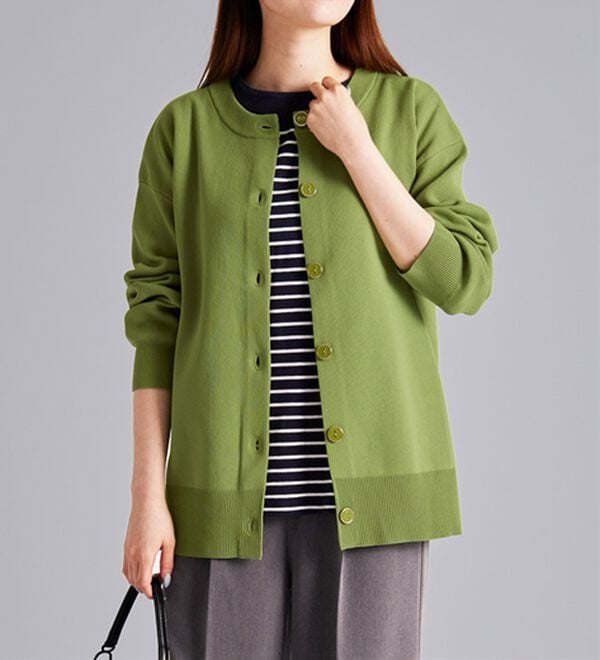 BELLUNA（ベルーナ）の「洗える！軽い！配色使いニットカーディガン（ニットカーディガン）」｜詳細画像