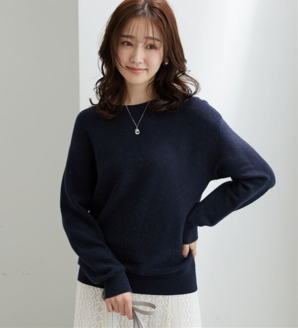 BELLUNA（ベルーナ）の「ラメ調もちもちニットプルオーバー（ニット・セーター）」｜詳細画像