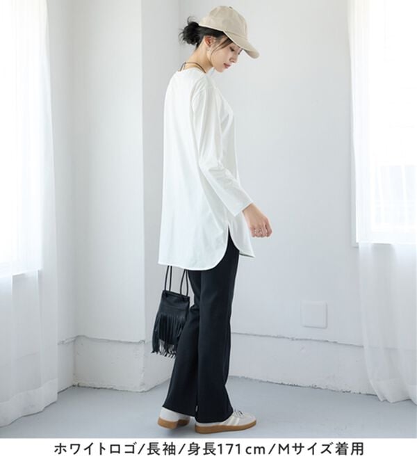 Viola e Viola（ヴィオラ エ ヴィオラ）の「＜選べる袖丈＞さらり綿混チュニックＴシャツ（チュニック）」｜詳細画像