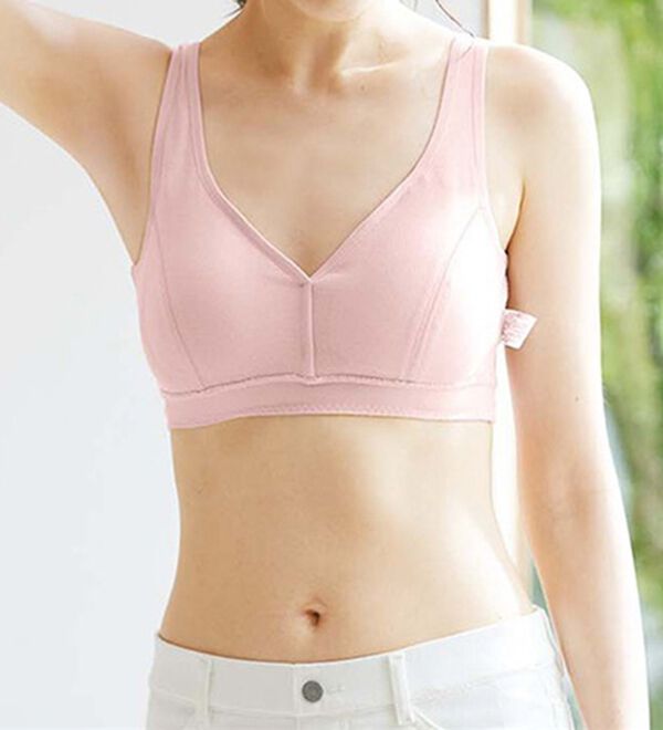 LAVIENNE（ラヴィエンヌ）の「綿１００％オーガニックコットンハーフトップブラ・リブショーツ（別売）（ブラジャー）」｜詳細画像