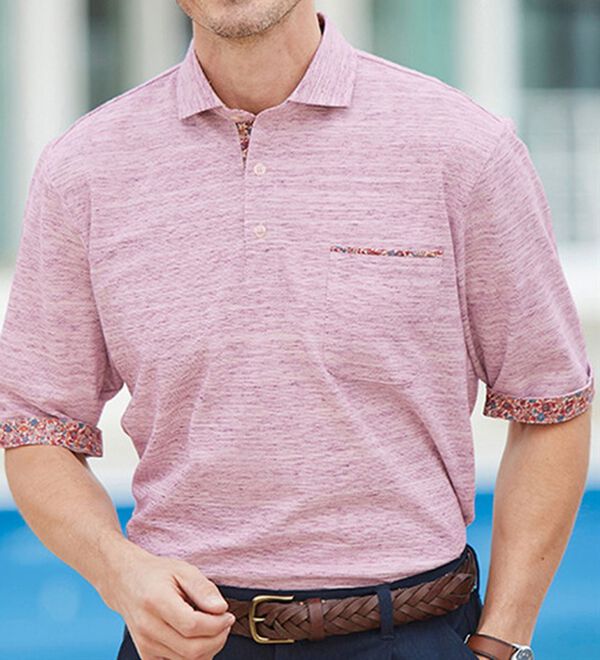 「＜コムルヴァン・オム＞大人のメランジ鹿の子ポロシャツ（メンズポロシャツ）」｜詳細画像