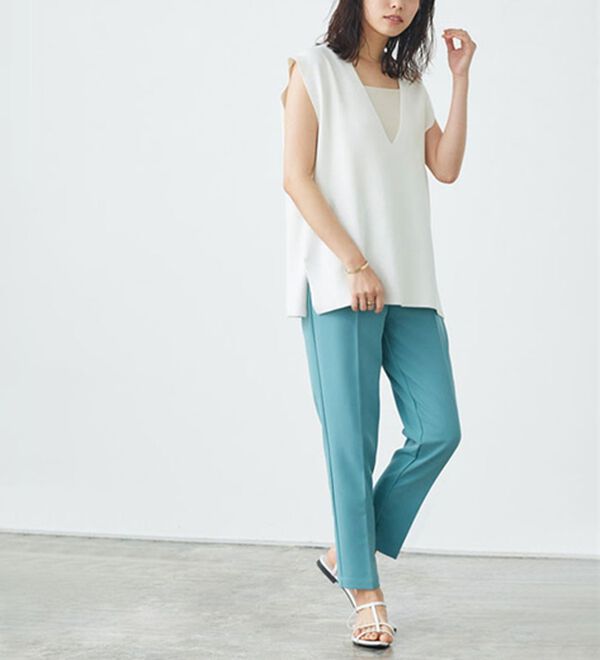 Pierrot（ピエロ）の「多機能ストレッチツイルテーパードパンツ（フルレングスパンツ）」｜詳細画像